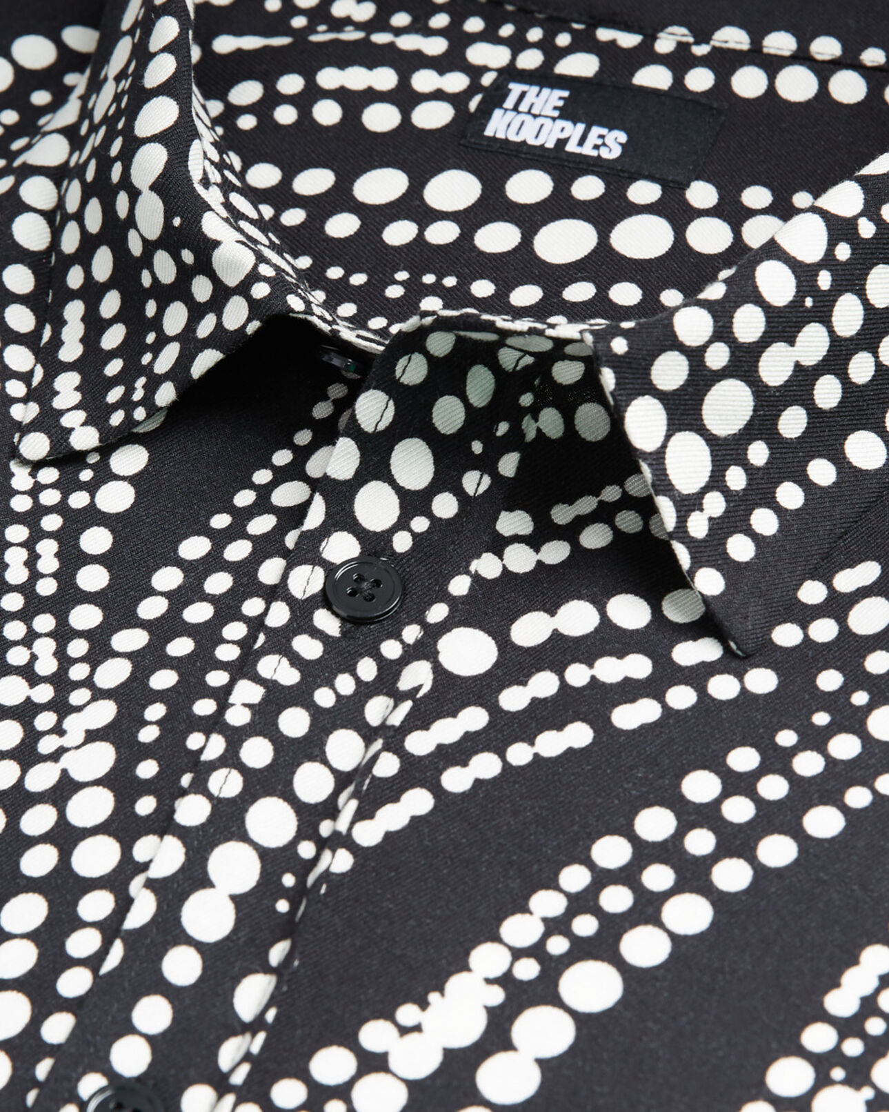 The Kooples MEN BLACK WHITE printed shirt with classic collar