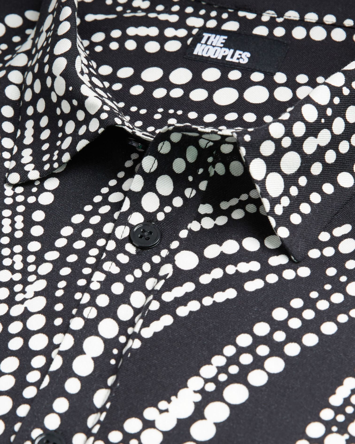 Printed shirt with classic collar, BLACK WHITE, hi-res image number null