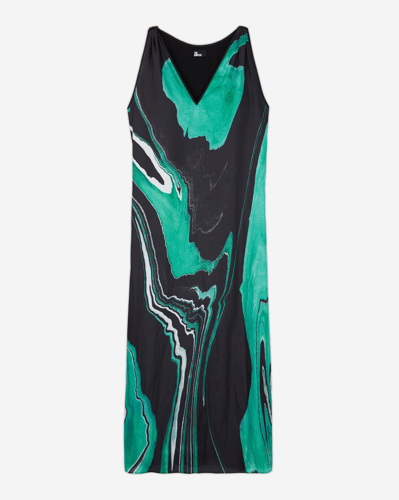 The Kooples DAMEN BLACK / GREEN langes kleid mit print