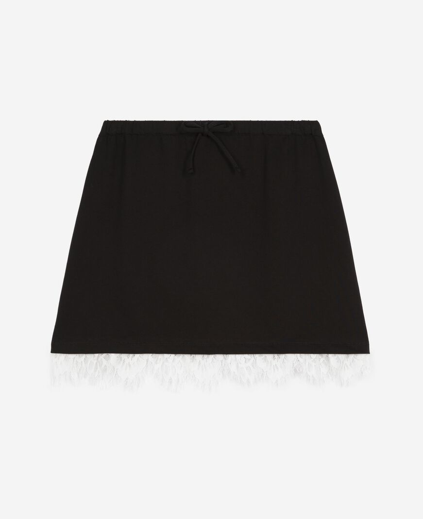 The Kooples DAMEN BLACK kurzer rock mit schwarzer spitze