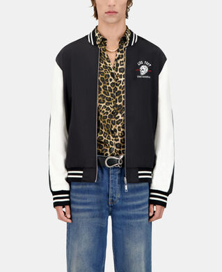 The Kooples HOMME BLACK blouson réversible satiné avec broderie noir