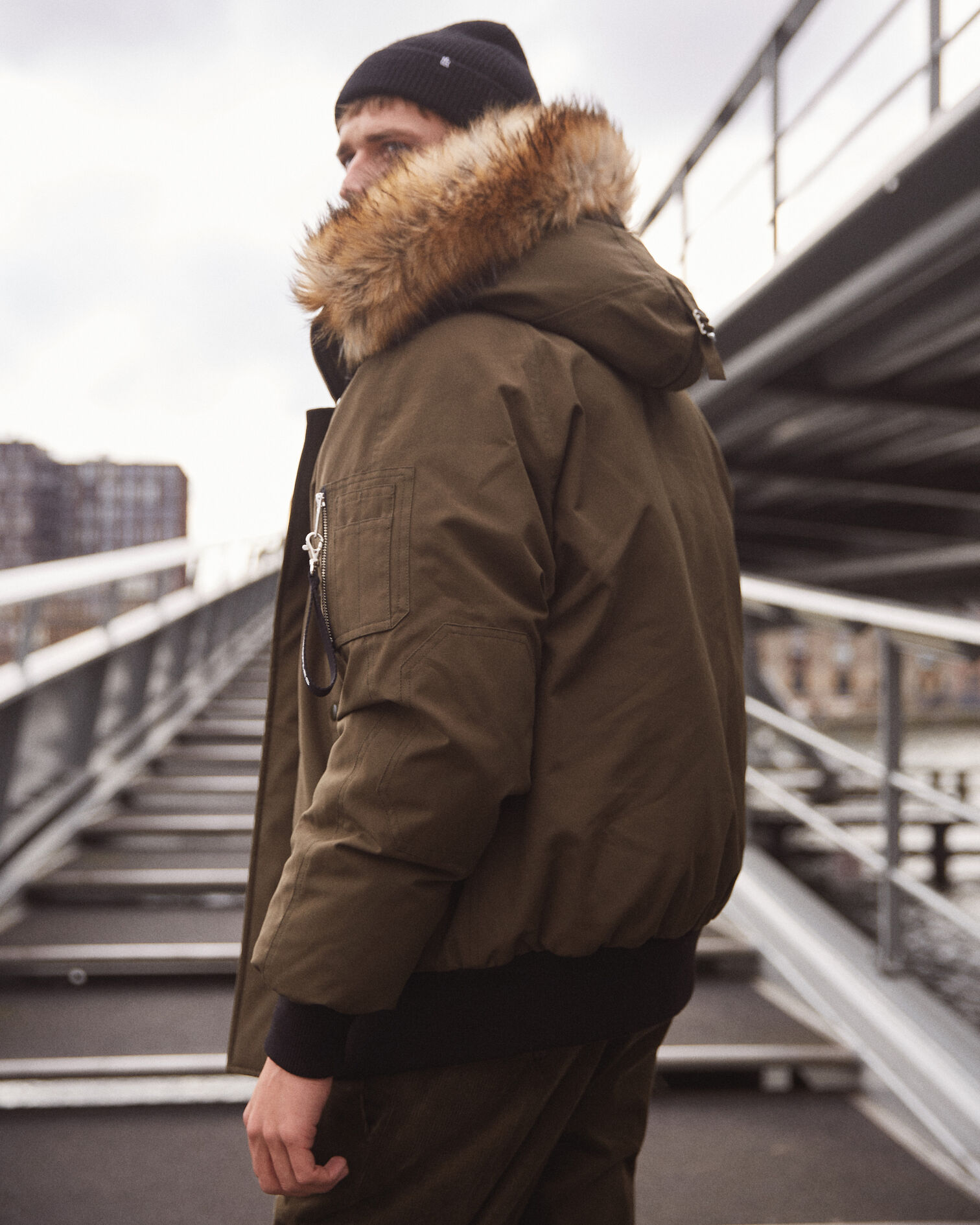 Short khaki down jacket, KAKI, hi-res image number null