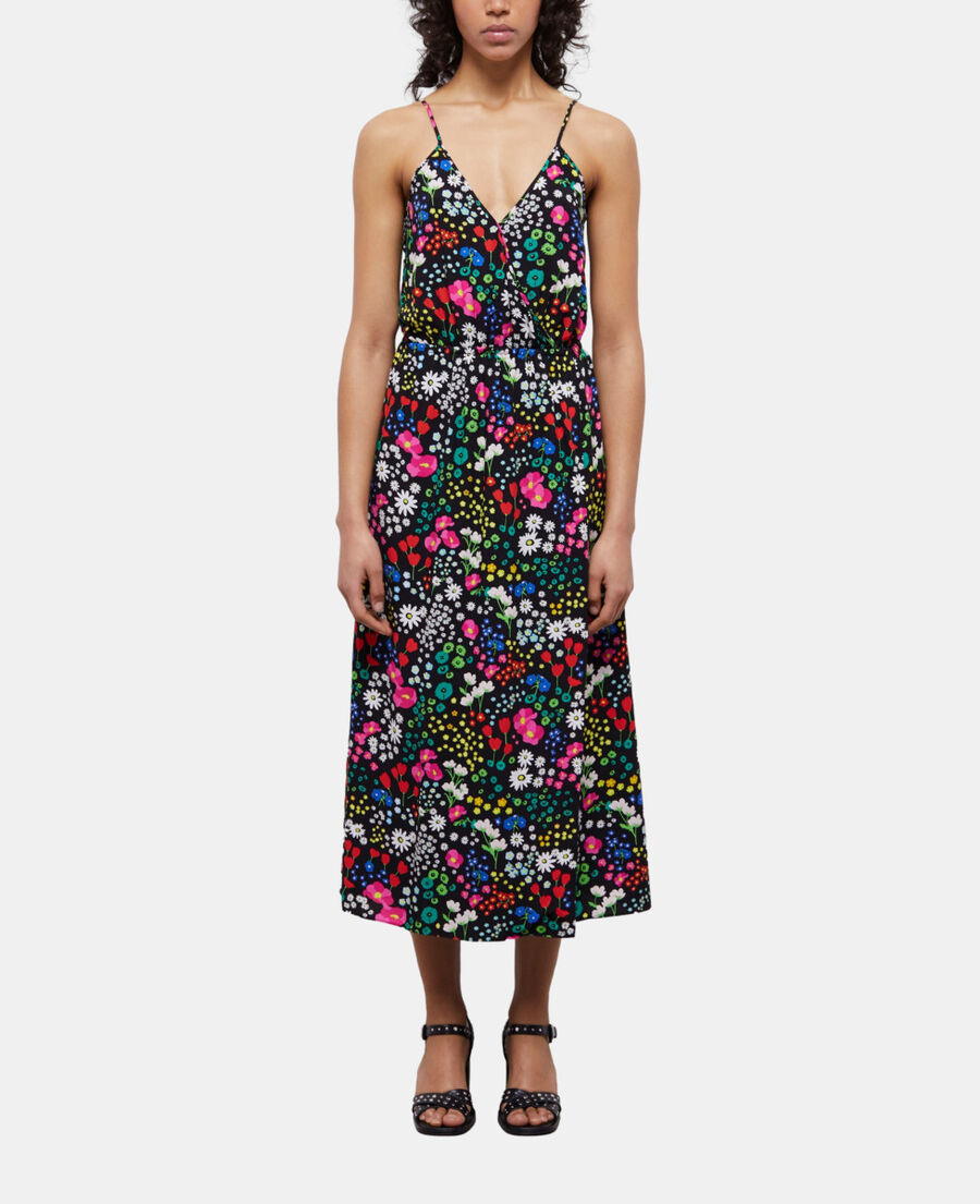 The Kooples FEMME MULTICOLOR robe portefeuille longue imprimée