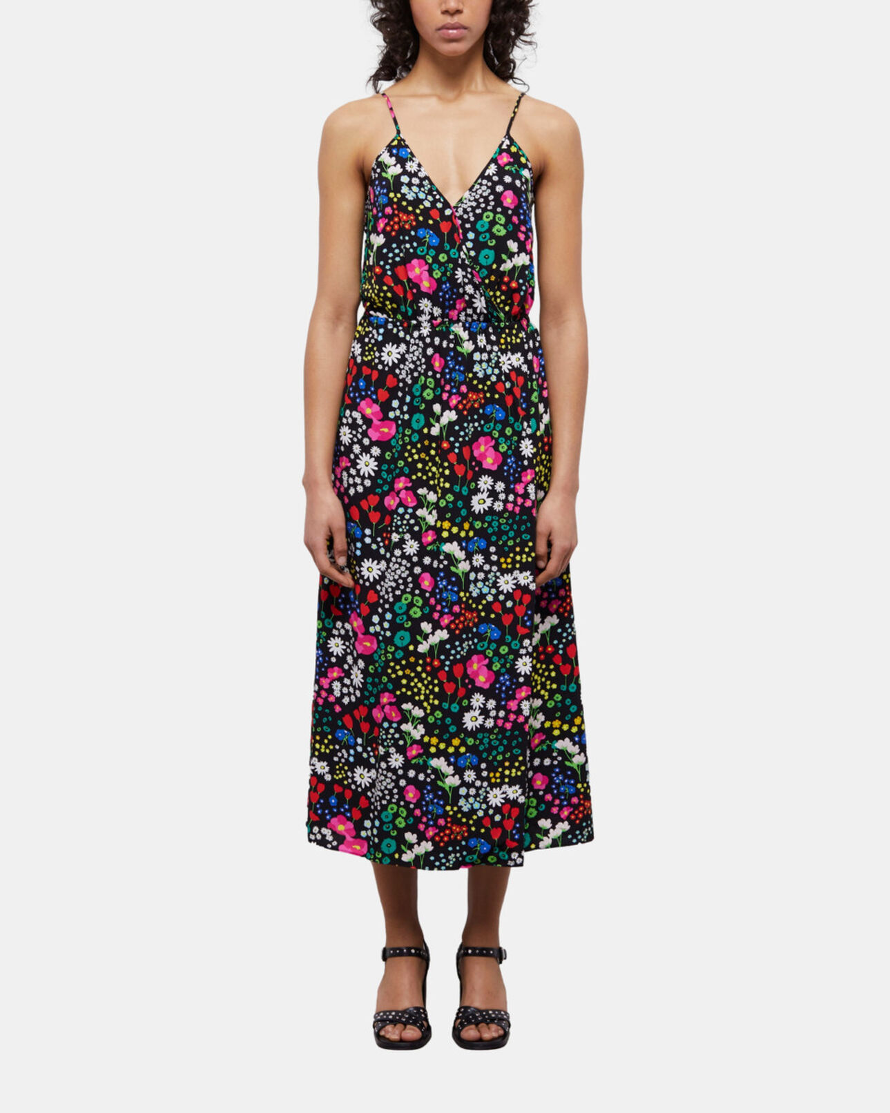 The Kooples FEMME MULTICOLOR robe portefeuille longue imprimée