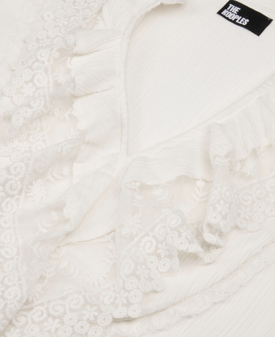 The Kooples WOMEN ECRU blouse with ecru guipure