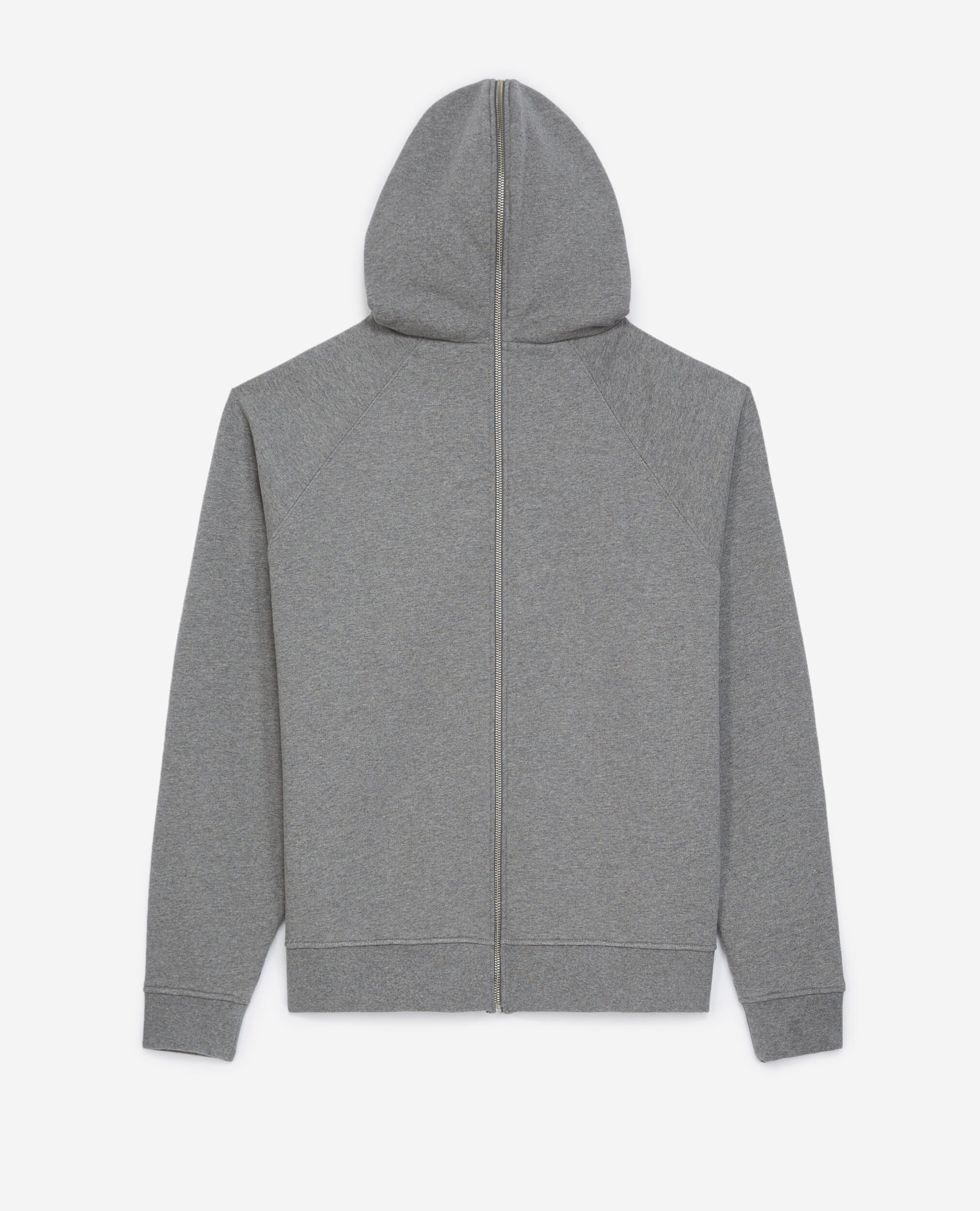 Flecked gray hoodie in cotton with logo, GREY MELANGE, hi-res image number null