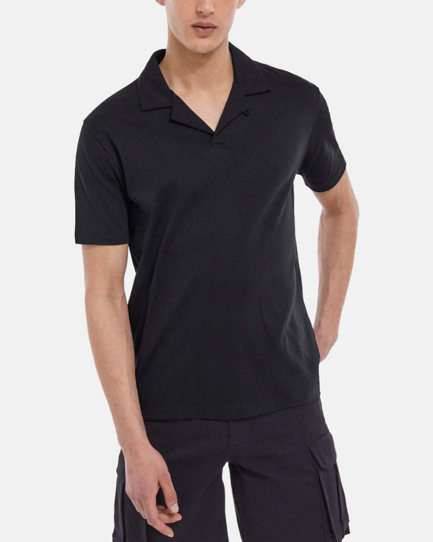 Camisa polo jersey algodón, BLACK, hi-res image number null