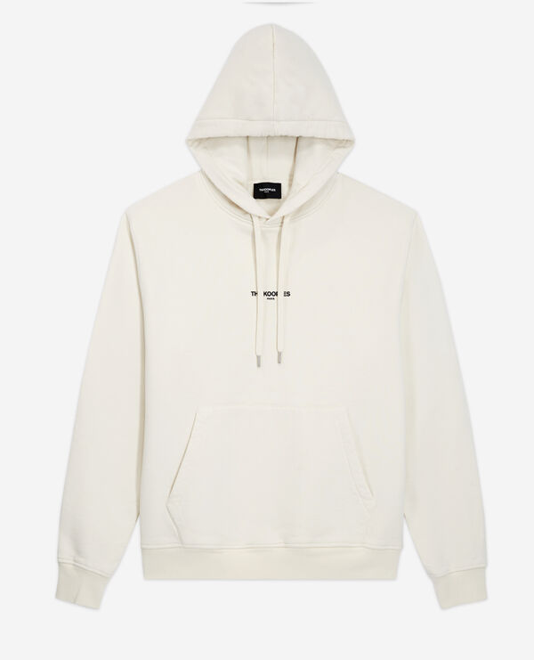 ecru hoodie with pouch pocket