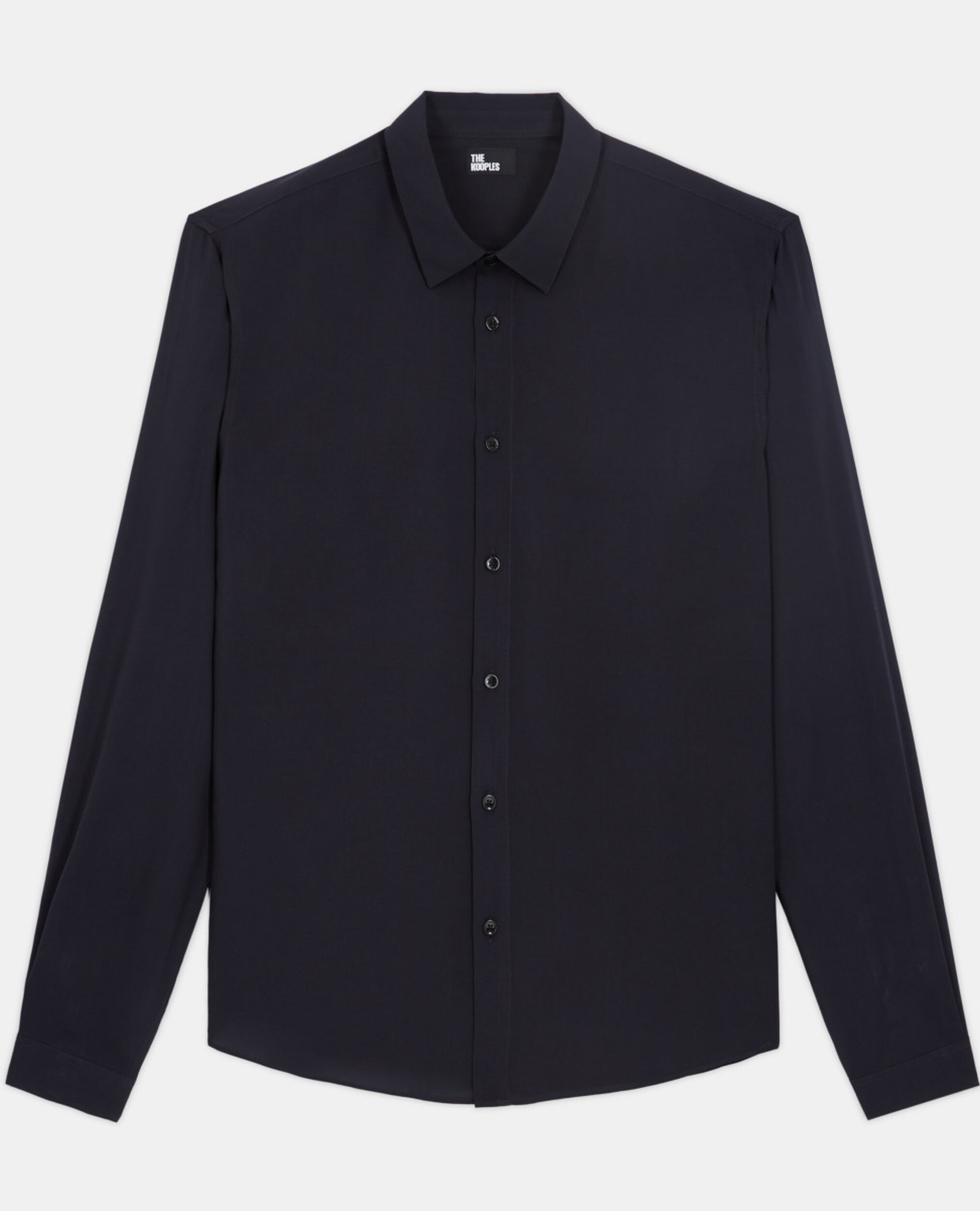 Navy blue shirt  with classic collar, DARK NAVY, hi-res image number null