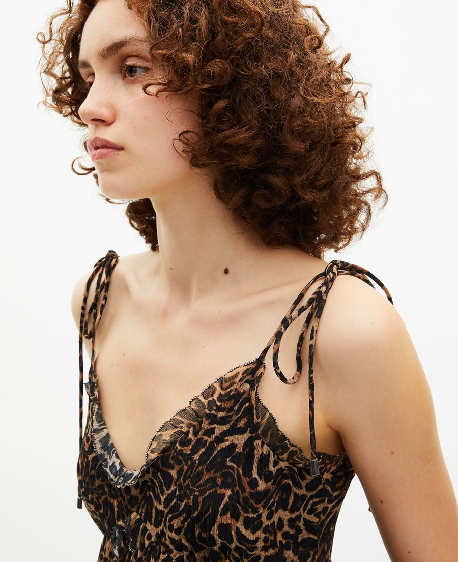 The Kooples F LEOPARD top with leopard print ruffles