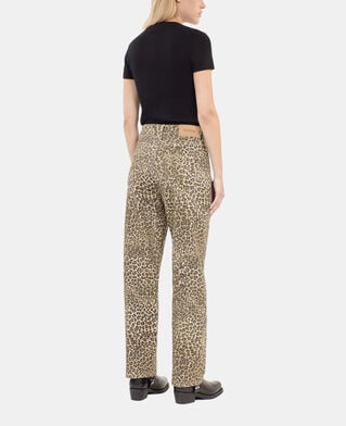 The Kooples F CHOCOLATE leopard print boyfriend jeans