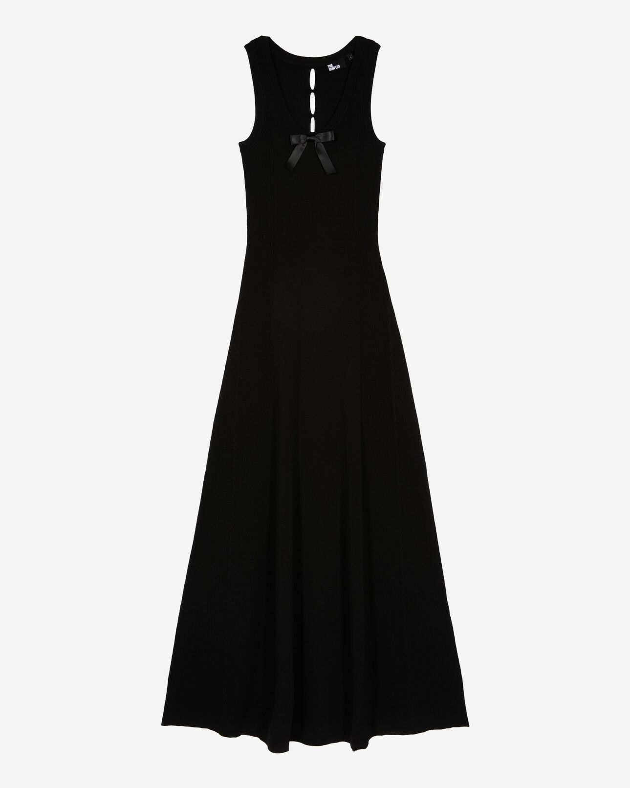 The Kooples FEMME BLACK robe longue en maille noire
