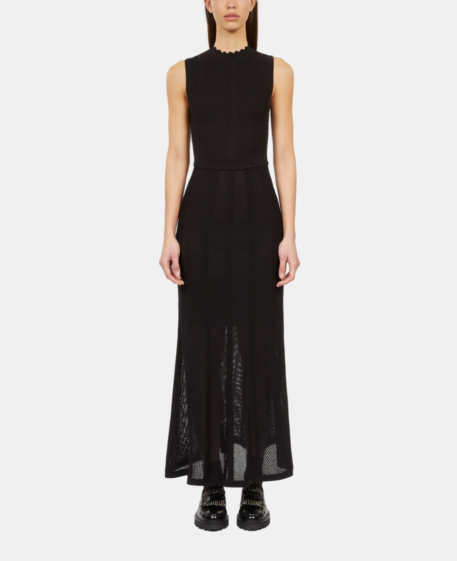 robe longue en maille noire