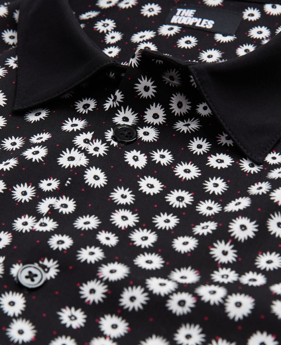 The Kooples MEN BLACK WHITE printed classic-collar shirt
