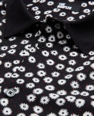 The Kooples MEN BLACK WHITE printed classic-collar shirt