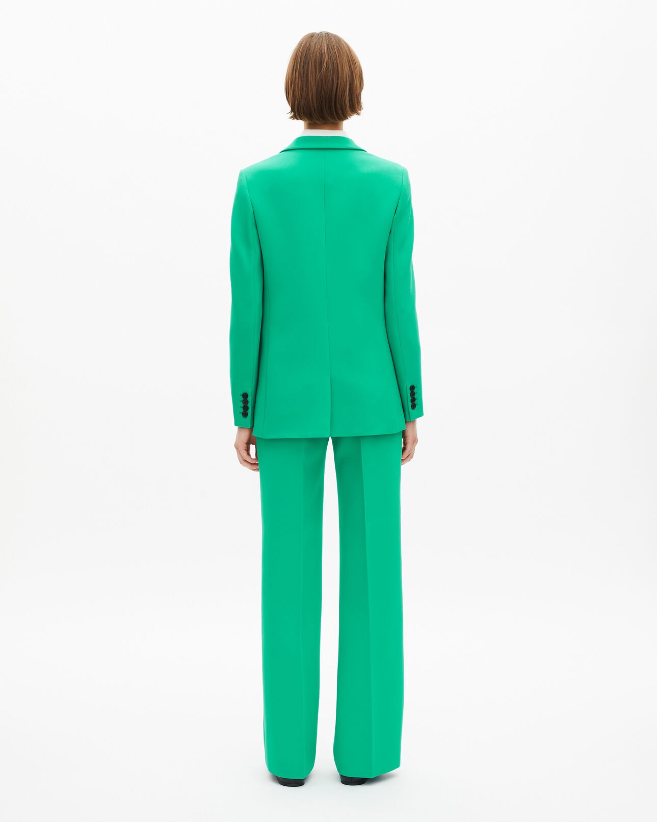 The Kooples FEMME GREEN veste tailleur verte en crêpe