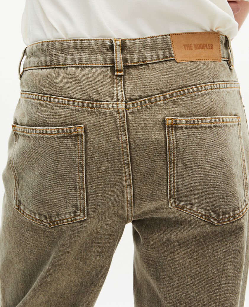 The Kooples H OLIVE straight-cut olive jeans