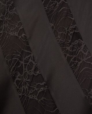 The Kooples FEMME BLACK robe nuisette longue en soie et dentelle noire