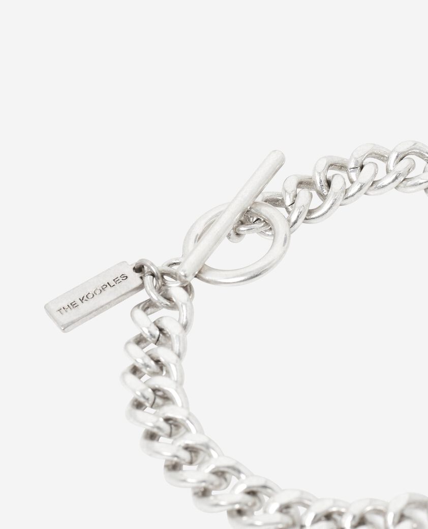 The Kooples HOMME SILVER bracelet large en cha&icirc;ne argent&eacute;