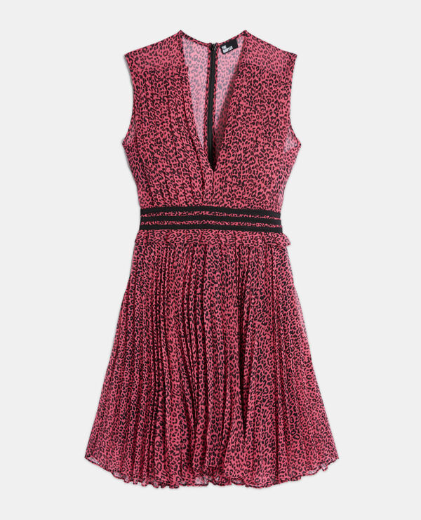short printed pink dress
