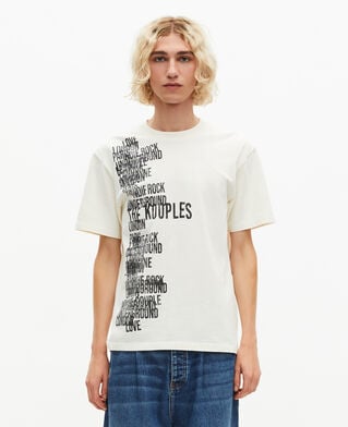 The Kooples H ECRU t-shirt with screen print the kooples ecru