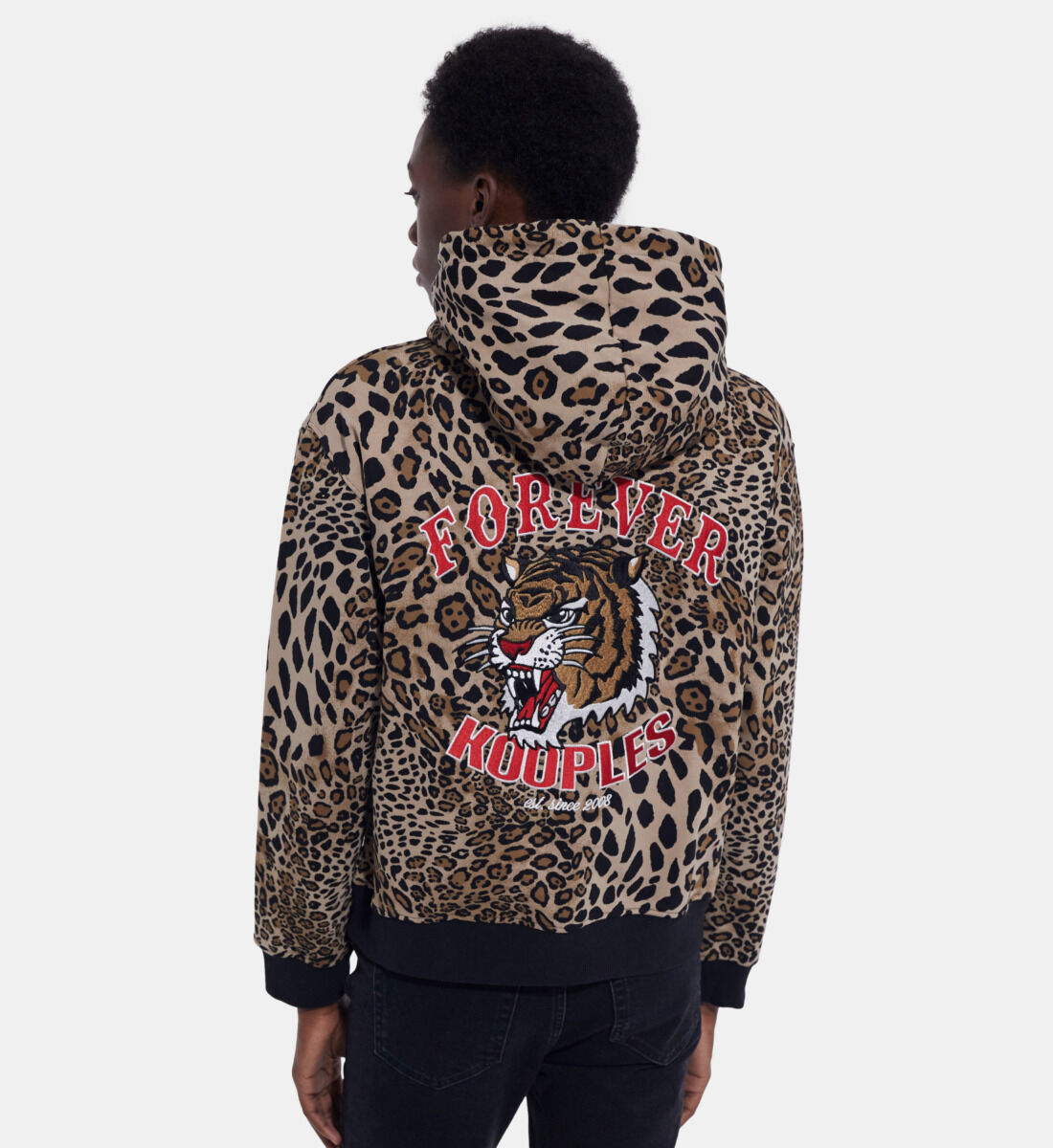 Sweatshirt en coton léopard