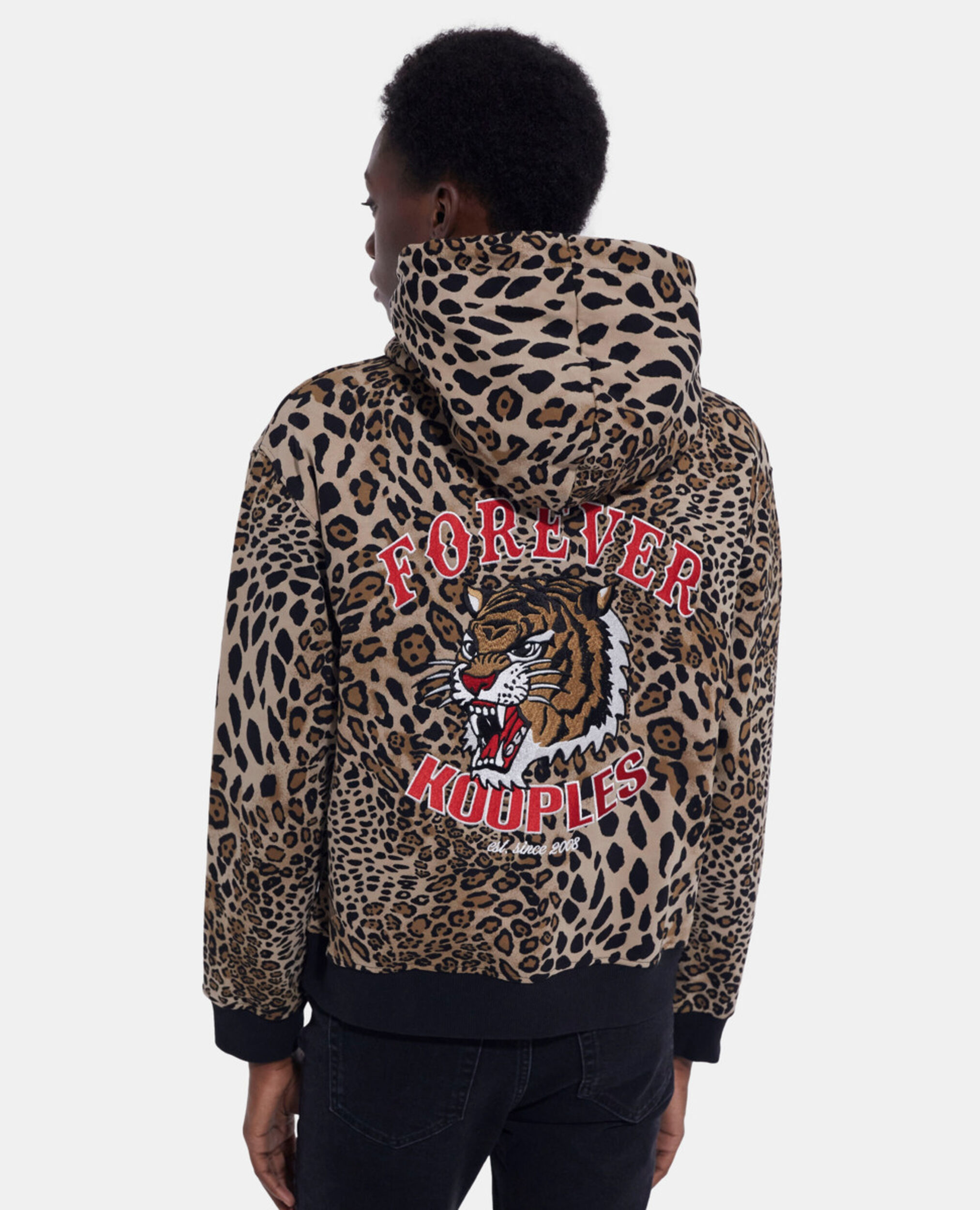 Sweatshirt en coton léopard, LEOPARD, hi-res image number null