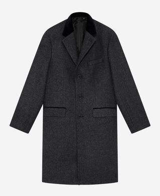 The Kooples HOMME ANTHRACITE manteau long en laine gris anthracite