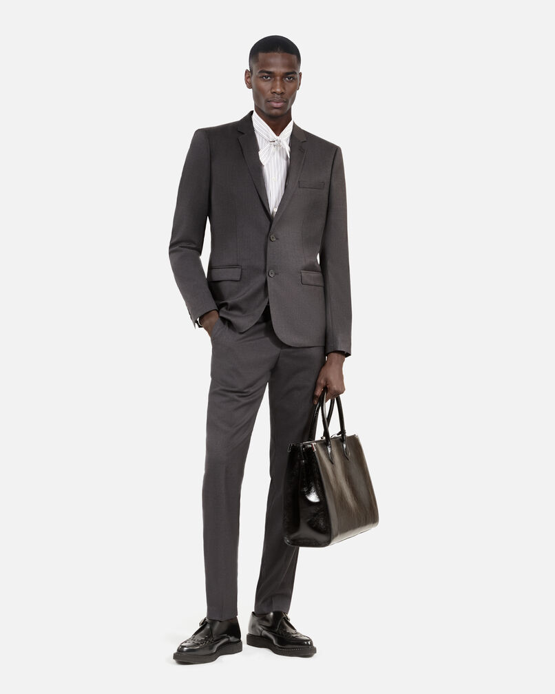 The Kooples HOMME GREY veste de costume en laine grise coupe cintrée