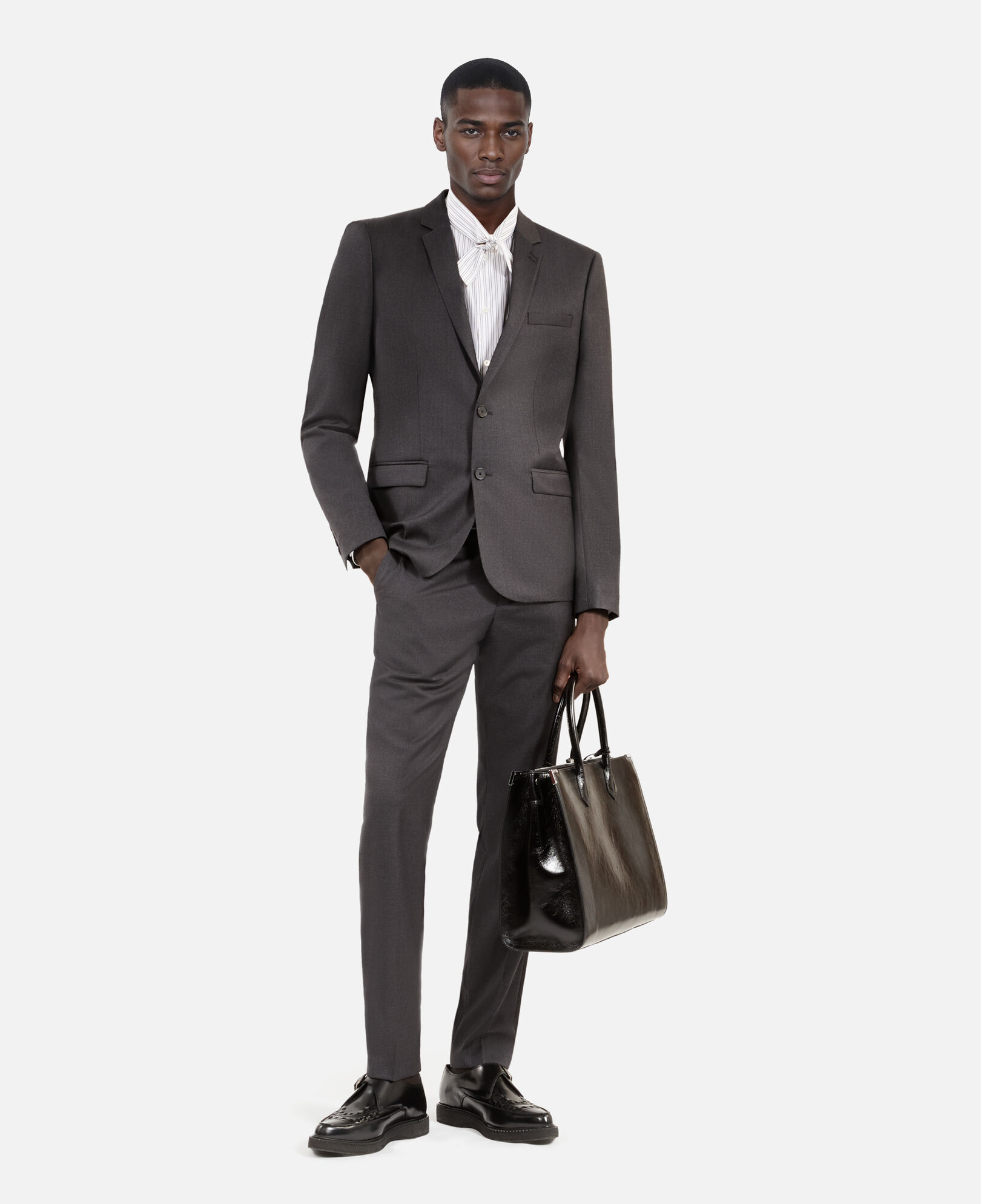 The Kooples MEN GREY gray wool suit jacket cinched cut