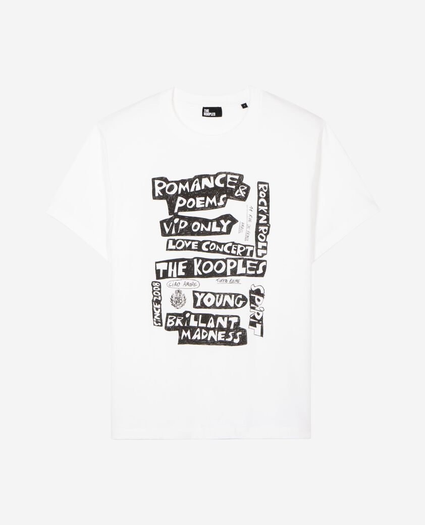 The Kooples WOMEN WHITE t-shirt with white screen print