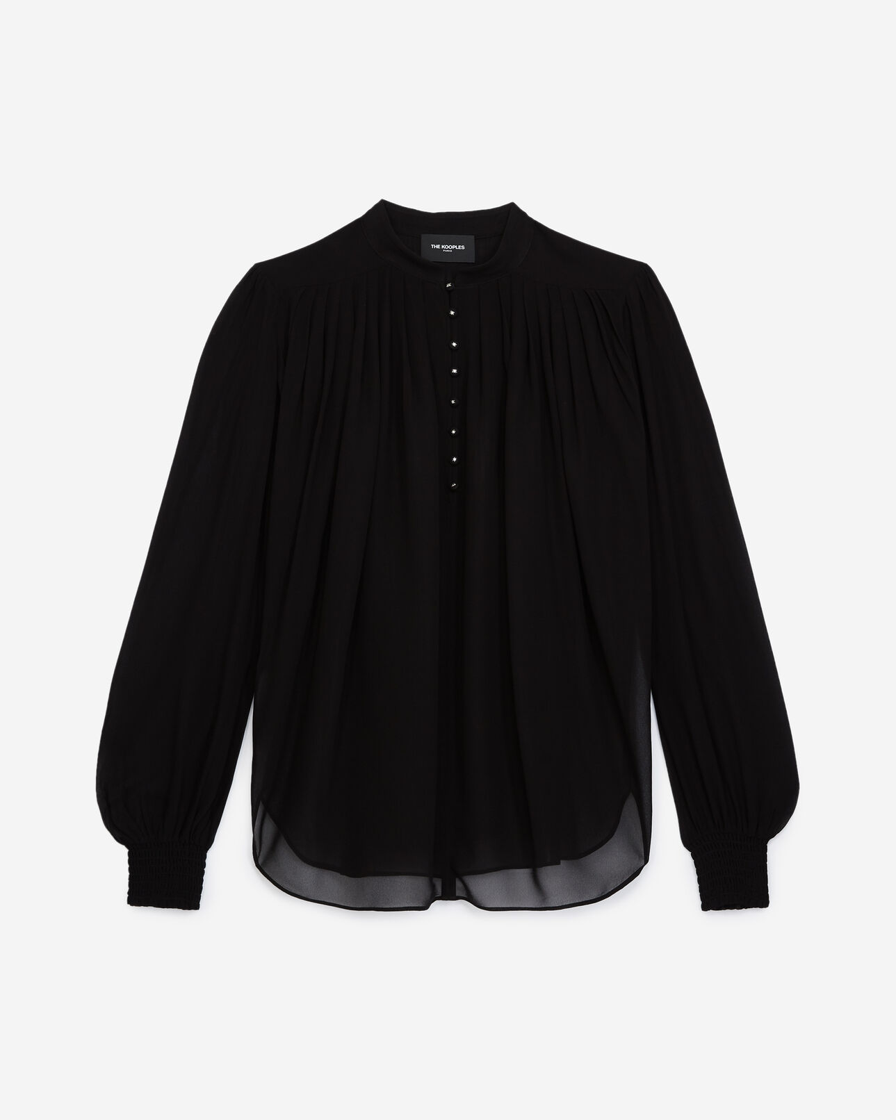 The Kooples FEMME BLACK top fluide noir semi-transparent