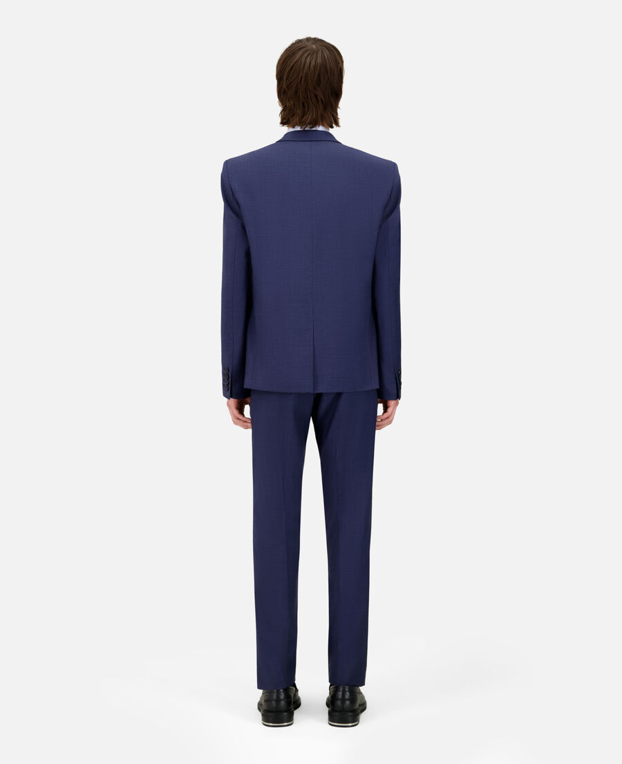 The Kooples H NAVY navy blue micro-check wool suit jacket