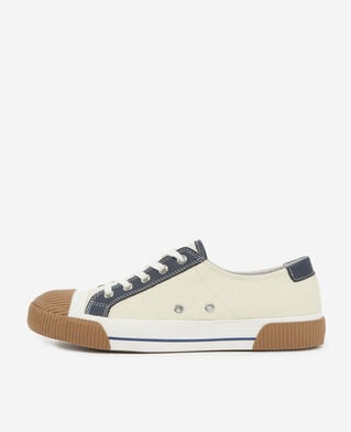 The Kooples UNISEX ECRU ecrufarbene niedrige turnschuhe aus stoff