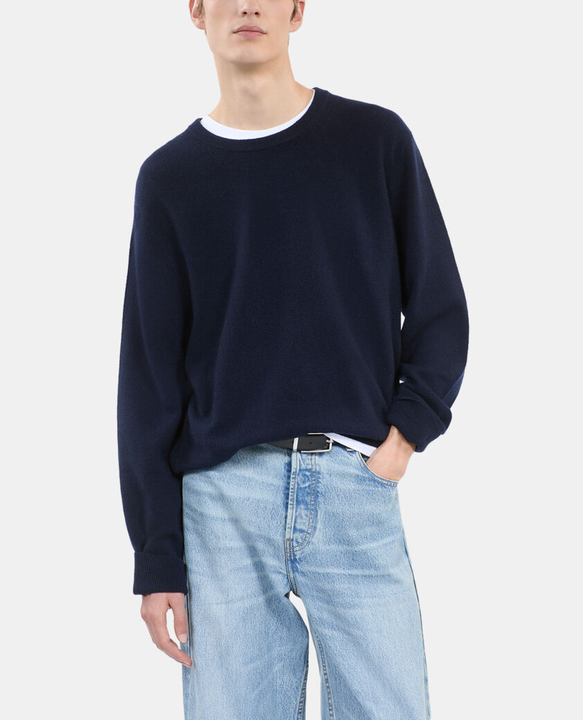 The Kooples HOMME NAVY pull en cachemire bleu marine