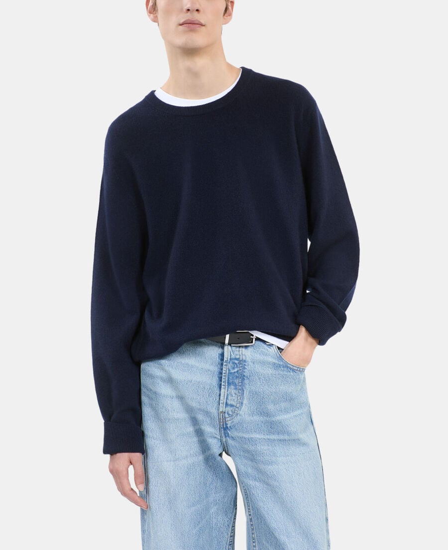 The Kooples HOMME NAVY pull en cachemire bleu marine