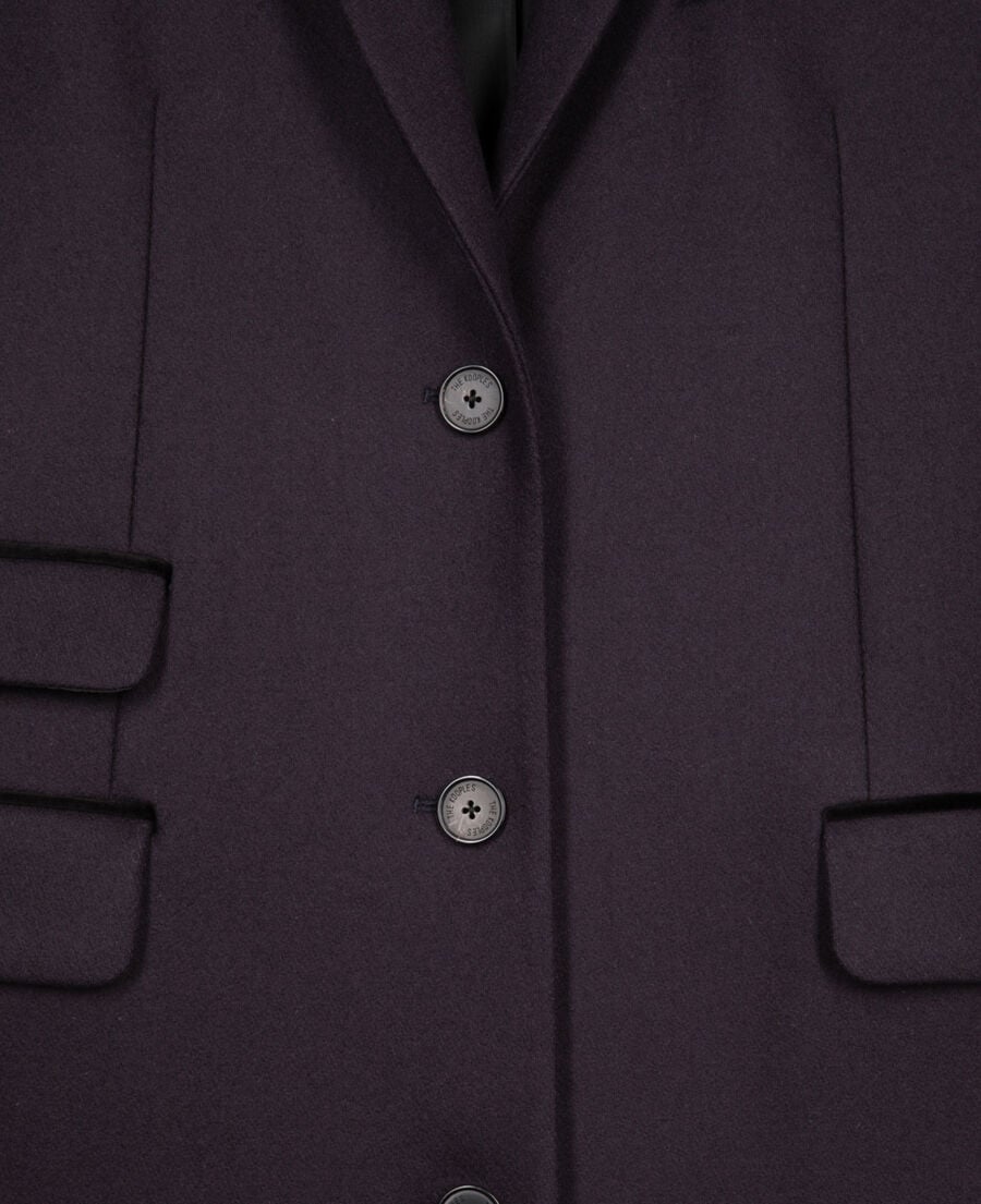 The Kooples FEMME NAVY manteau long en laine mélangée bleu marine