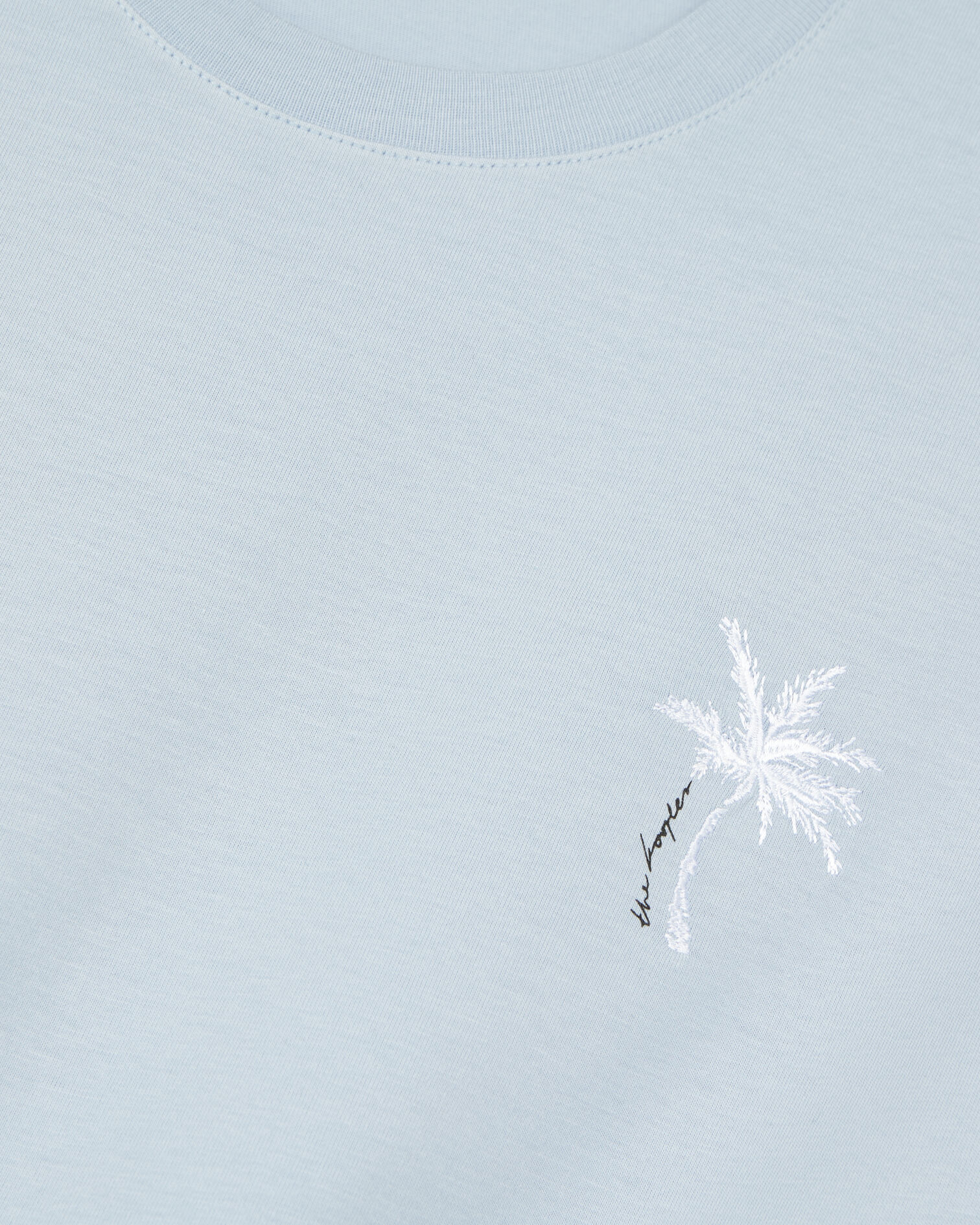 Himmelblaues T-Shirt mit Palmen-Stickerei, LAVENDER, hi-res image number null