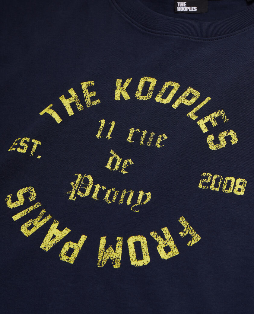 The Kooples HOMME NAVY t-shirt homme bleu marine avec s&eacute;rigraphie 11 rue de prony
