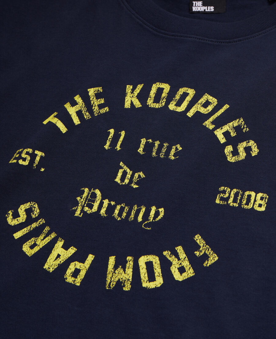 The Kooples HOMME NAVY t-shirt homme bleu marine avec sérigraphie 11 rue de prony