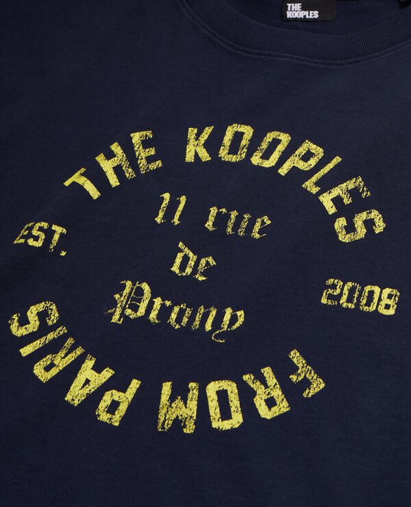 The Kooples HOMME NAVY t-shirt homme bleu marine avec sérigraphie 11 rue de prony