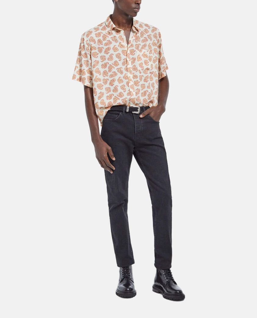 The Kooples H WHITE PINK white loose-fitting shirt w/ paisley pattern
