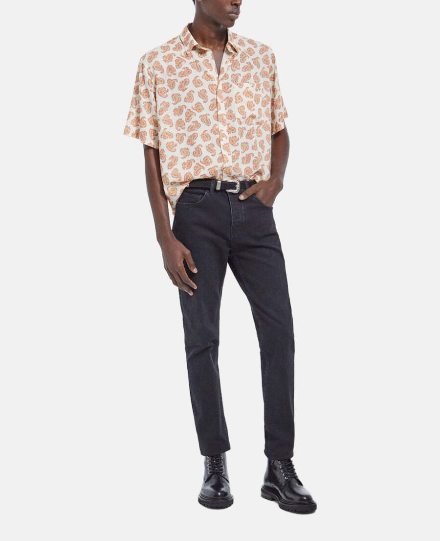 The Kooples H WHITE PINK white loose-fitting shirt w/ paisley pattern
