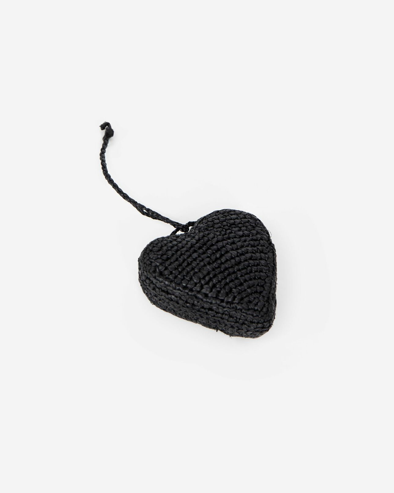 The Kooples FEMME BLACK bijou de sac cœur en raphia noir