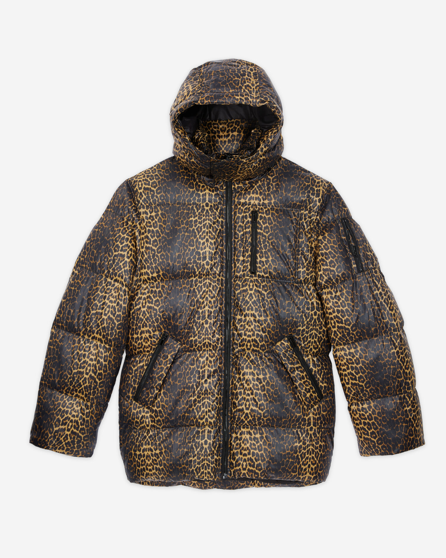 Leopard print oversized down jacket, LEOPARD, hi-res image number null
