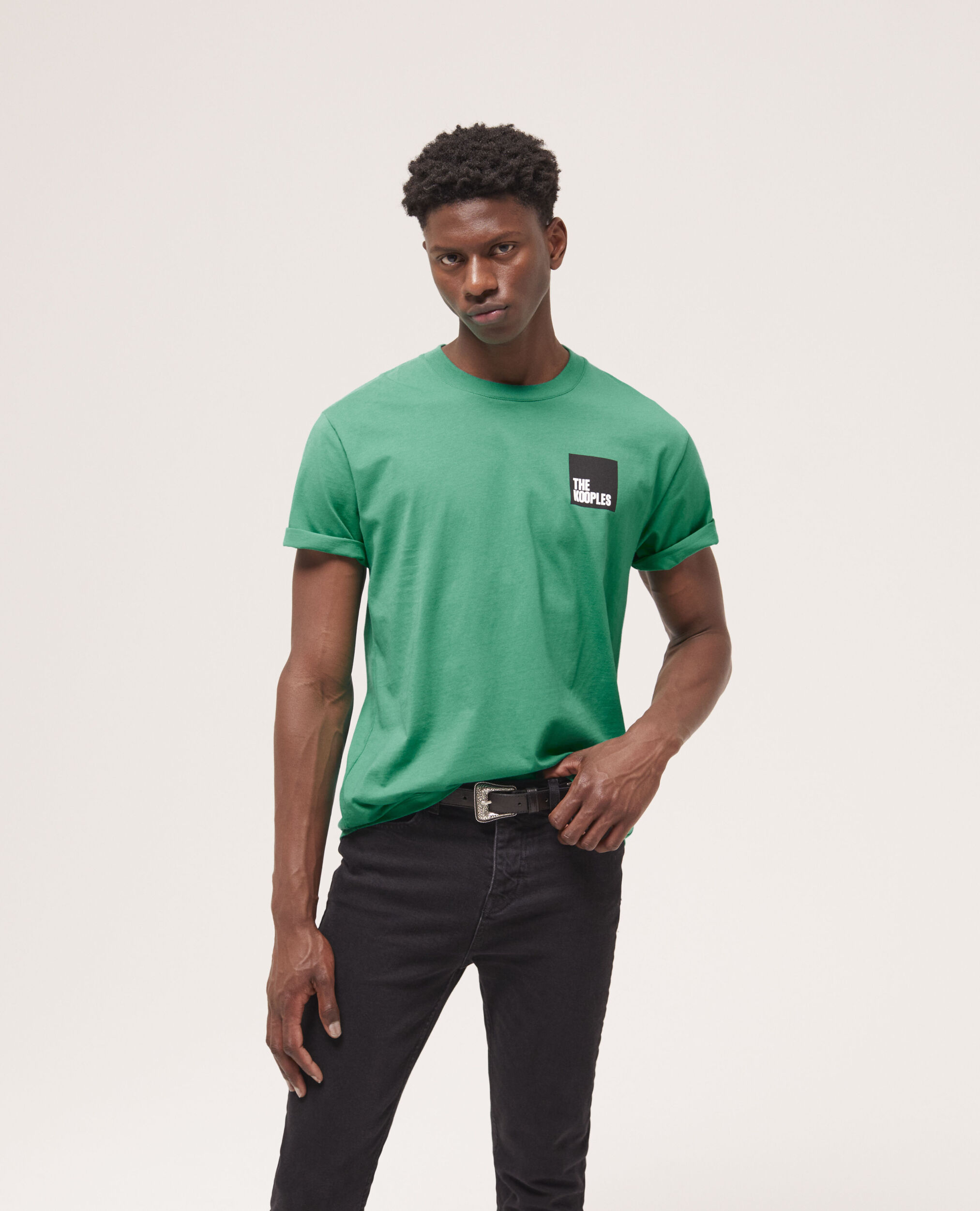 Camiseta con logotipo verde para hombre, GREEN, hi-res image number null