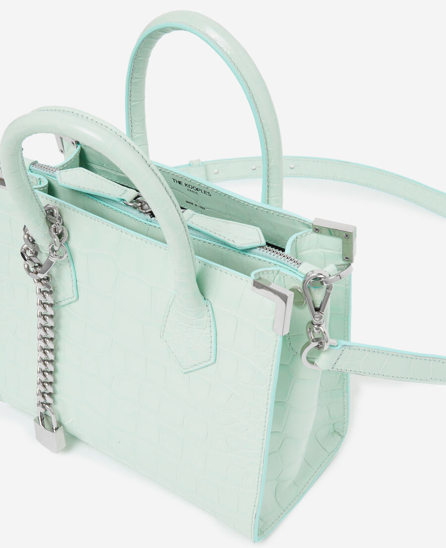 sac medium ming vert menthe métallerie argentée