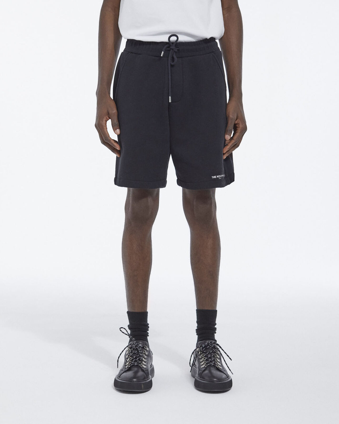 The Kooples HOMME BLACK short molleton à petit logo
