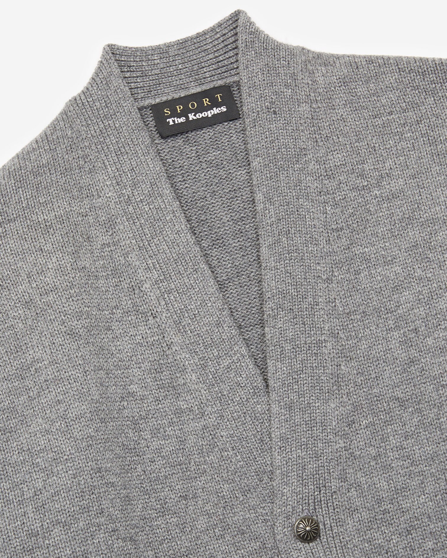 Oversized gray wool and cashmere cardigan, GREY, hi-res image number null