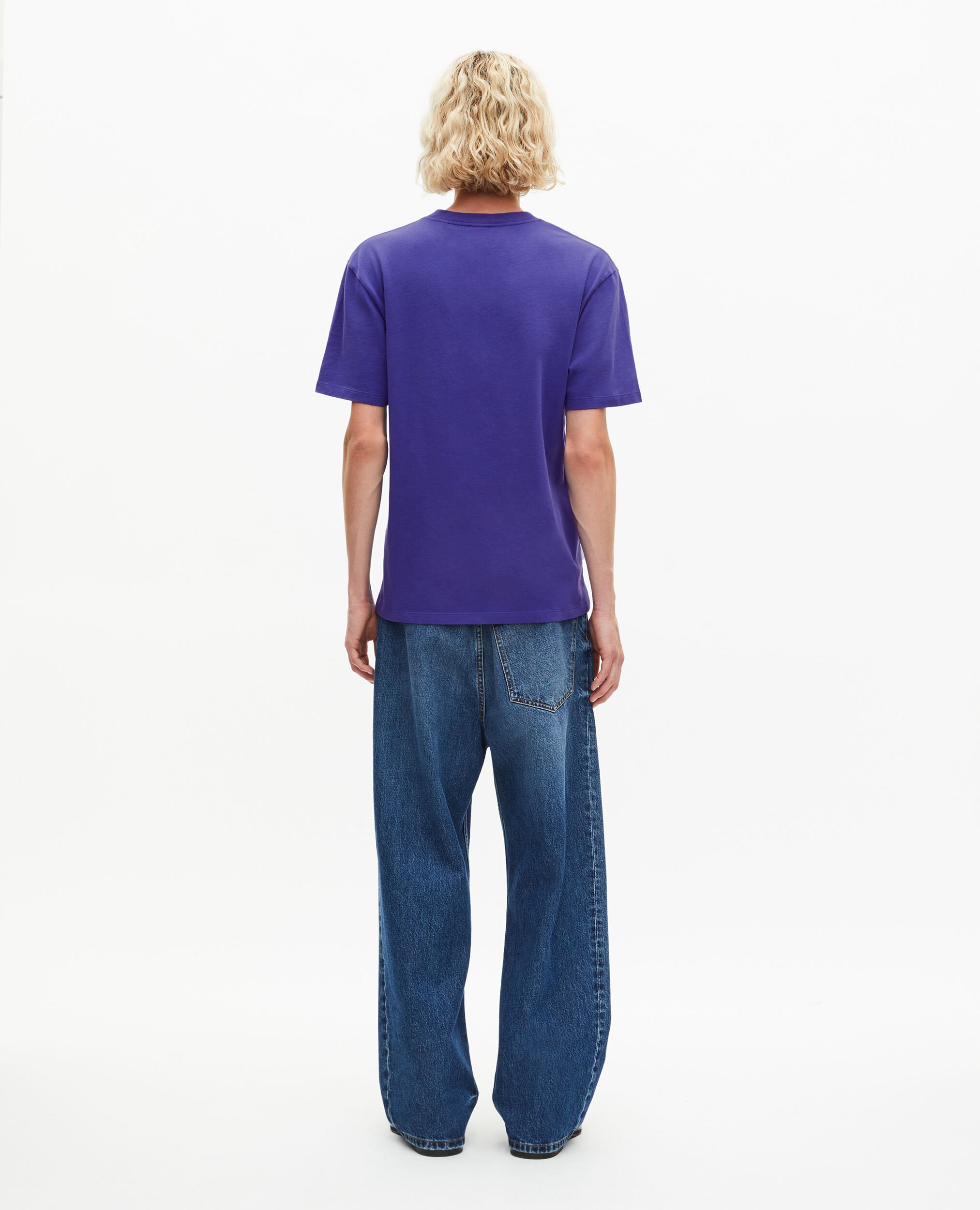 T-shirt with purple screen print, ELECTRIC BLUE, hi-res image number null